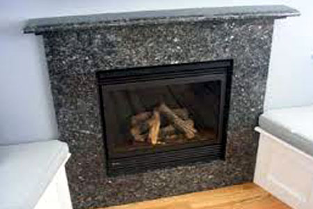 black granite fireplace surrounds